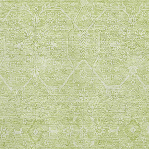 HomeRoots 9' X 12' Mint Green Floral Washable Area Rug - Stain Resistant, UV Protected, Perfect for Homes! 691763