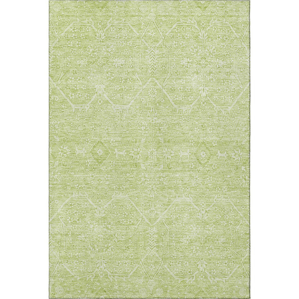 HomeRoots 9' X 12' Mint Green Floral Washable Area Rug - Stain Resistant, UV Protected, Perfect for Homes! 691763