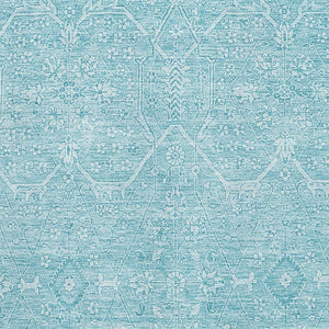 HomeRoots 5' X 8' Sky Blue & Ivory Floral Area Rug - Washable, UV Protected, Stain Resistant, Non-Slip Design! 691766