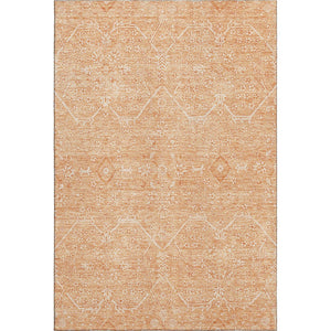 HomeRoots 5' X 8' Salmon and Ivory Floral Area Rug – Washable, UV-Protected, Pet-Friendly Home Decor Piece 691772