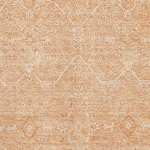 HomeRoots 5' X 8' Salmon and Ivory Floral Area Rug – Washable, UV-Protected, Pet-Friendly Home Decor Piece 691772