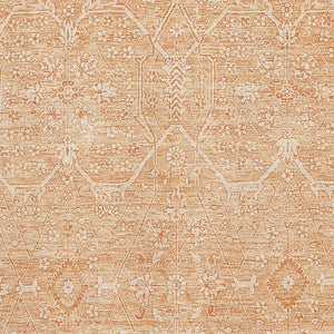 HomeRoots 9' X 12' Salmon & Ivory Floral Area Rug - Washable, UV Protected, Stain-Resistant & Non-Slip Design 691775