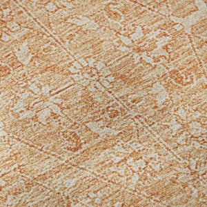 HomeRoots 10' X 14' Salmon And Ivory Floral Area Rug - Washable, Stain Resistant, UV Protected for Family Spaces 691776