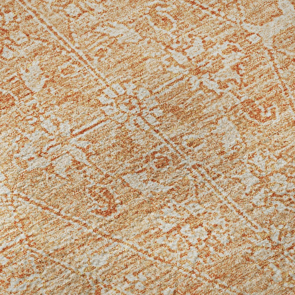 HomeRoots 10' X 14' Salmon And Ivory Floral Area Rug - Washable, Stain Resistant, UV Protected for Family Spaces 691776