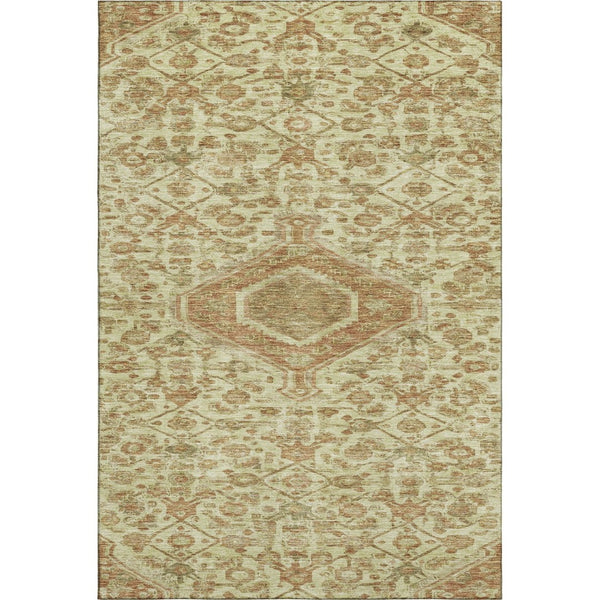 HomeRoots 5' X 8' Beige Floral Area Rug with UV Protection – Washable, Durable, and Perfect for Homes with Pets 691778