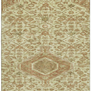 HomeRoots 5' X 8' Beige Floral Area Rug with UV Protection – Washable, Durable, and Perfect for Homes with Pets 691778