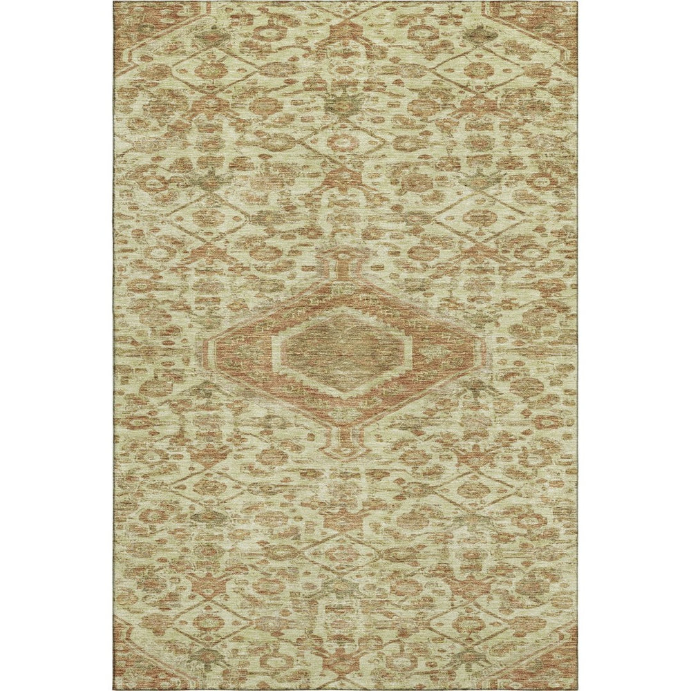HomeRoots 10' X 14' Beige Floral Area Rug – Durable, Washable, UV-Protected for Family Rooms & Dining Areas 691782