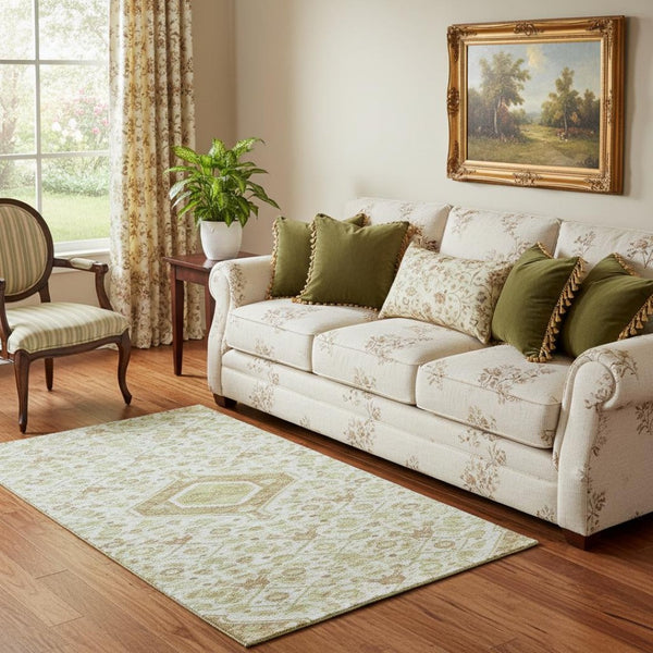 HomeRoots 5' X 8' Elegant Floral Washable Area Rug with UV Protection, Stain Resistance & Non-Slip Backing 691790