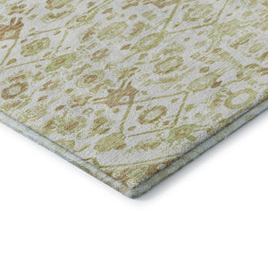 HomeRoots 10' Washable Floral Area Rug in Ivory, Salmon & Green - Stain Resistant, UV Protected & Durable Design 691794