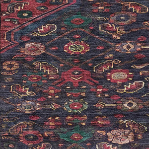 HomeRoots 9' X 12' Washable Floral Area Rug - Navy, Teal & Blush, UV Protected, Durable & Stain Resistant Design 691799