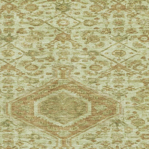 HomeRoots 5' X 8' Floral Area Rug in Sage and Salmon - Washable, UV-Protected, Durable for Family Spaces! 691802