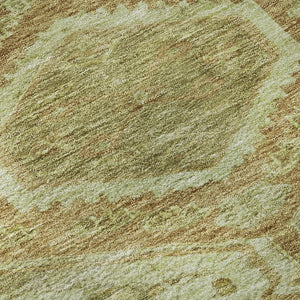HomeRoots 8' X 8' Sage and Salmon Floral Area Rug - Washable, UV-Protected, Stain-Resistant for Stylish Comfort 691803