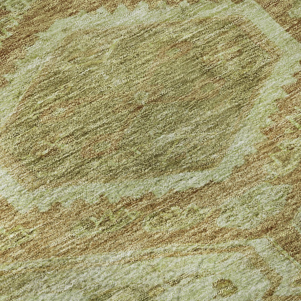 HomeRoots 8' X 8' Sage and Salmon Floral Area Rug - Washable, UV-Protected, Stain-Resistant for Stylish Comfort 691803