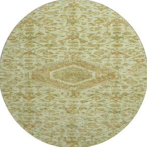 HomeRoots 8' X 8' Sage and Salmon Floral Area Rug - Washable, UV-Protected, Stain-Resistant for Stylish Comfort 691803