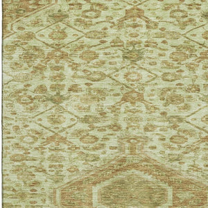 HomeRoots 8' Sage and Salmon Floral Washable Area Rug - UV Protected, Stain-Resistant, Perfect for Busy Homes! 691804