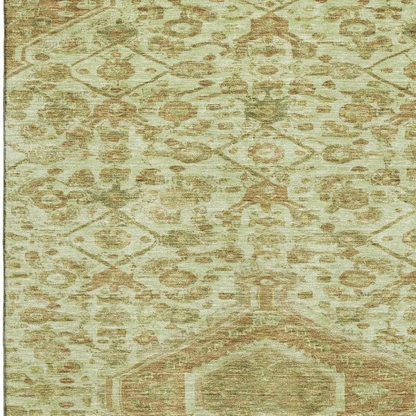 HomeRoots 8' Sage and Salmon Floral Washable Area Rug - UV Protected, Stain-Resistant, Perfect for Busy Homes! 691804