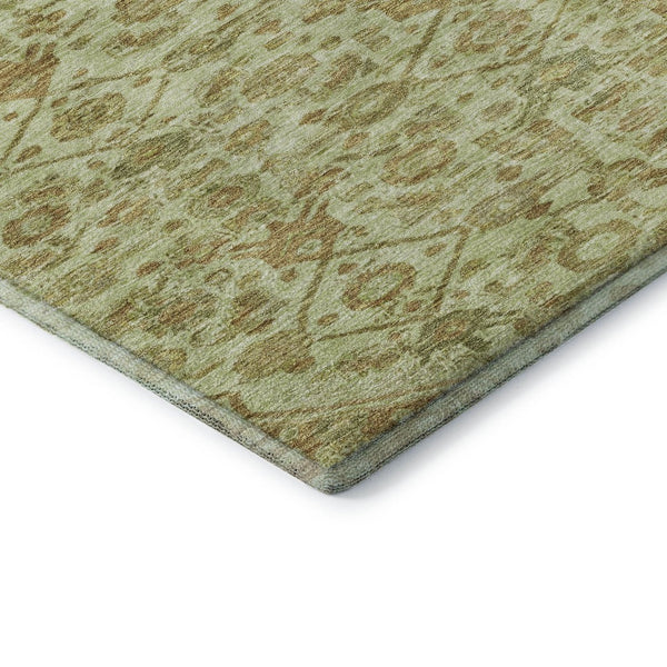 HomeRoots 9' X 12' Sage & Salmon Floral Area Rug - Washable, UV Protected, Stain Resistant for Busy Homes 691805
