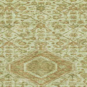 HomeRoots 10' Floral Area Rug in Sage & Salmon - Washable, UV Protected, Durable & Stain-Resistant Design 691806