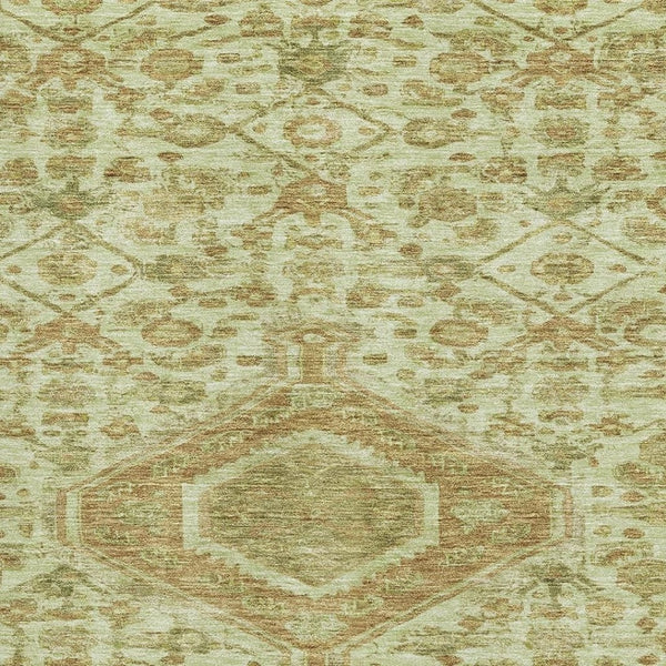 HomeRoots 10' Floral Area Rug in Sage & Salmon - Washable, UV Protected, Durable & Stain-Resistant Design 691806