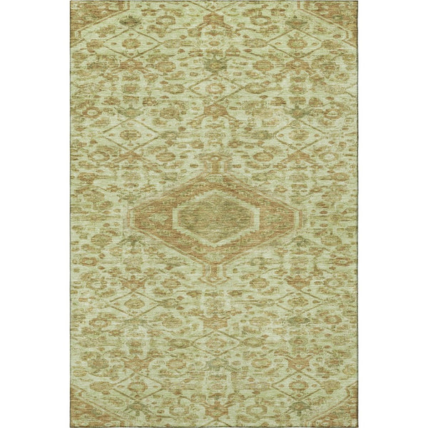 HomeRoots 10' Floral Area Rug in Sage & Salmon - Washable, UV Protected, Durable & Stain-Resistant Design 691806