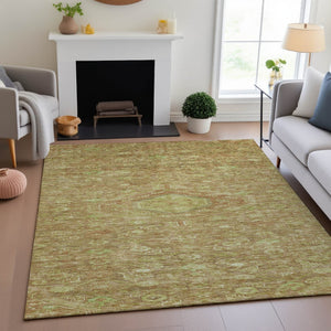 HomeRoots 5' X 8' Terra Cotta Floral Area Rug - UV Protection, Stain-Resistant, Durable for High-Traffic Homes 691808