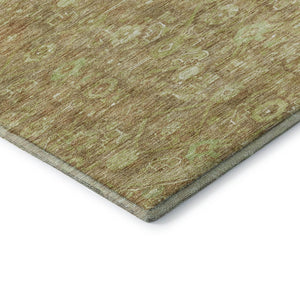HomeRoots 5' X 8' Terra Cotta Floral Area Rug - UV Protection, Stain-Resistant, Durable for High-Traffic Homes 691808
