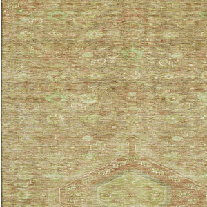 HomeRoots 5' X 8' Terra Cotta Floral Area Rug - UV Protection, Stain-Resistant, Durable for High-Traffic Homes 691808