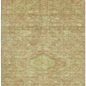 HomeRoots 5' X 8' Terra Cotta Floral Area Rug - UV Protection, Stain-Resistant, Durable for High-Traffic Homes 691808