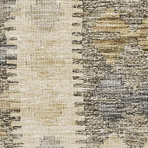 HomeRoots 5' X 8' Modern Beige Gray Ivory Geometric Area Rug - Washable, Stain Resistant & UV Protected Design 691814