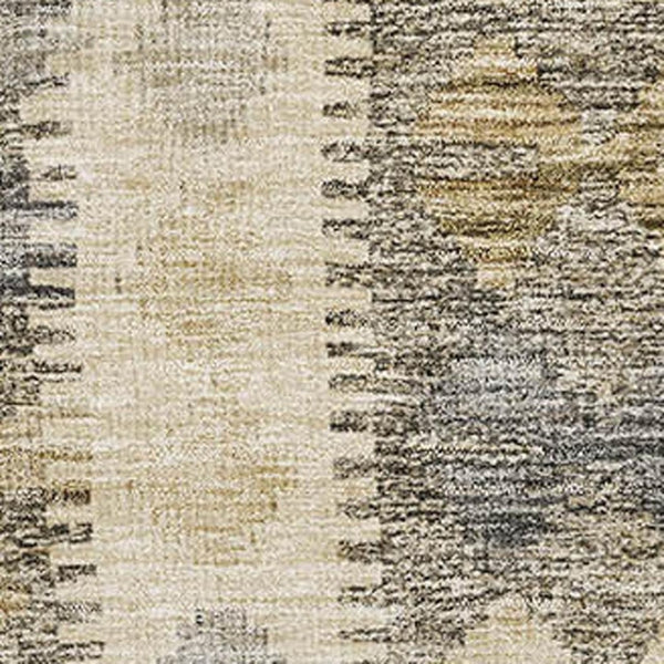 HomeRoots 5' X 8' Modern Beige Gray Ivory Geometric Area Rug - Washable, Stain Resistant & UV Protected Design 691814