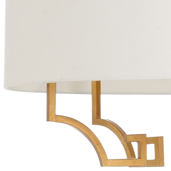 Chelsea House Chiara Off-White Linen Chandelier In Antique Gold Leaf — Transitional 26" Fixture, Soft Ambient Glow 69182