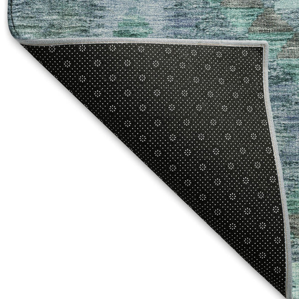 HomeRoots 10' Modern Geometric Blue & Aqua Washable Area Rug - UV Resistant, Stain-Resistant, Durable Design 691830