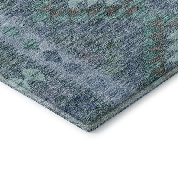 HomeRoots 10' Modern Geometric Blue & Aqua Washable Area Rug - UV Resistant, Stain-Resistant, Durable Design 691830