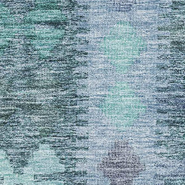 HomeRoots 10' Modern Geometric Blue & Aqua Washable Area Rug - UV Resistant, Stain-Resistant, Durable Design 691830