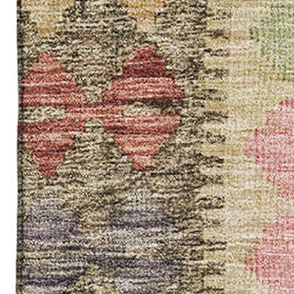 HomeRoots 8' Colorful Geometric Washable Area Rug with UV Protection - Stain-Resistant for Family Spaces 691834