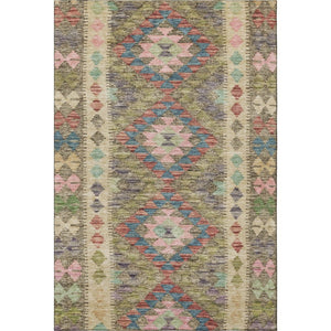 HomeRoots 8' Colorful Geometric Washable Area Rug with UV Protection - Stain-Resistant for Family Spaces 691834