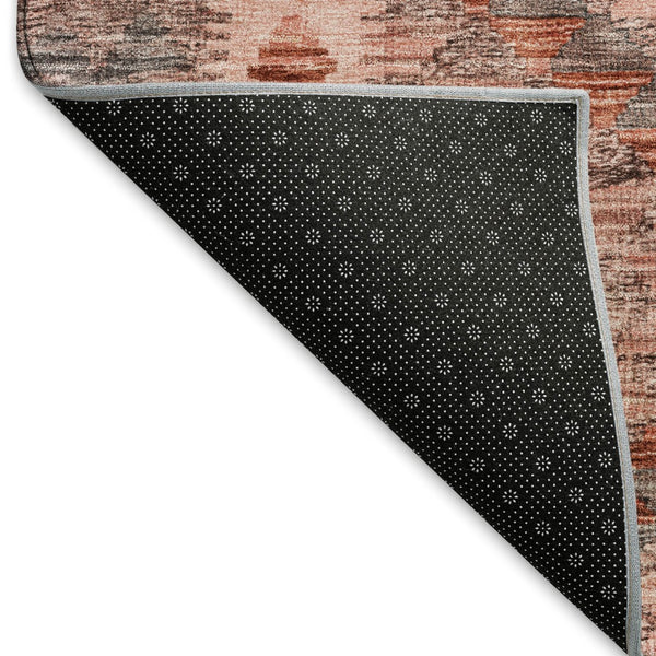 HomeRoots 10' Geometric Washable Area Rug in Terra Cotta, Gray & Silver - UV Protected, Durable & Stylish! 691854