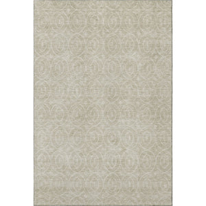 HomeRoots 5' X 8' Beige and Ivory Geometric Washable Area Rug with UV Protection for Stylish, Everyday Living 691862