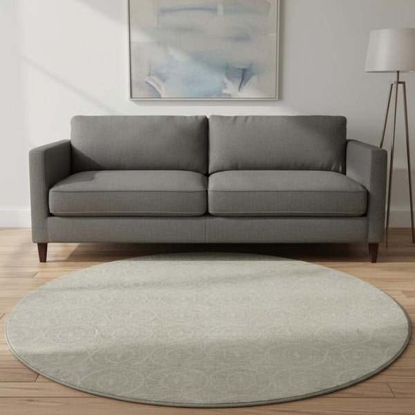 HomeRoots 8' X 8' Stylish Beige and Ivory Geometric Area Rug – Washable, UV-Protected, Pet-Friendly Design! 691863