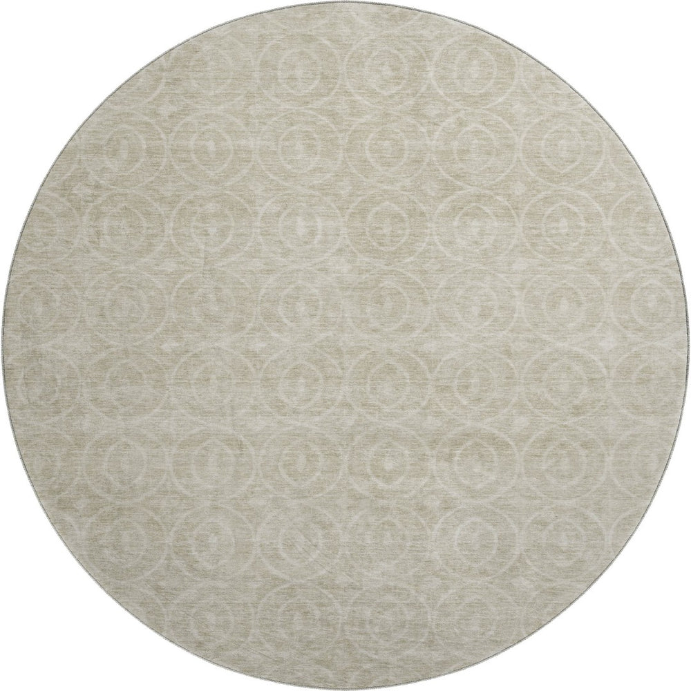 HomeRoots 8' X 8' Stylish Beige and Ivory Geometric Area Rug – Washable, UV-Protected, Pet-Friendly Design! 691863