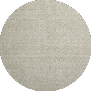 HomeRoots 8' X 8' Stylish Beige and Ivory Geometric Area Rug – Washable, UV-Protected, Pet-Friendly Design! 691863