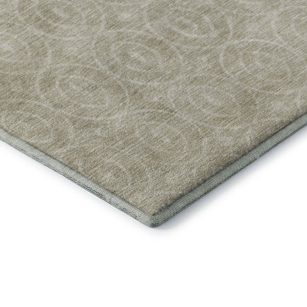 HomeRoots 8' Beige and Ivory Geometric Area Rug - Stylish, Washable, UV-Protected, Perfect for Busy Homes! 691864
