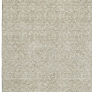 HomeRoots 8' Beige and Ivory Geometric Area Rug - Stylish, Washable, UV-Protected, Perfect for Busy Homes! 691864
