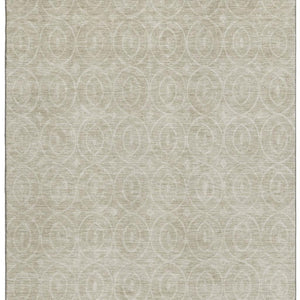 HomeRoots 10' X 14' Beige and Ivory Geometric Area Rug – Washable, UV-Protected, Perfect for Busy Homes! 691866