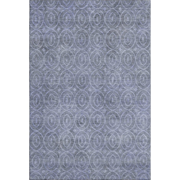 HomeRoots 5' X 8' Denim Blue Geometric Area Rug – Stylish, Washable & UV-Protected for Modern Homes & Patios 691868