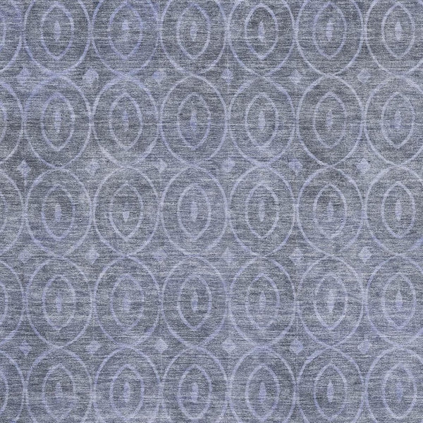 HomeRoots 8' Denim Blue & Ivory Geometric Washable Area Rug - UV Protected, Durable & Perfect for Busy Homes 691870