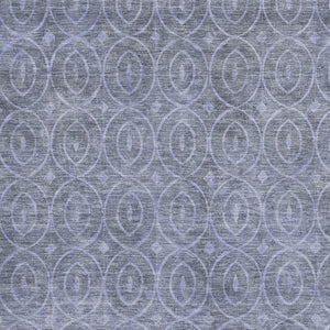 HomeRoots 9' X 12' Denim Blue and Ivory Geometric Area Rug - Washable, UV Protected, and Stain Resistant Design 691871