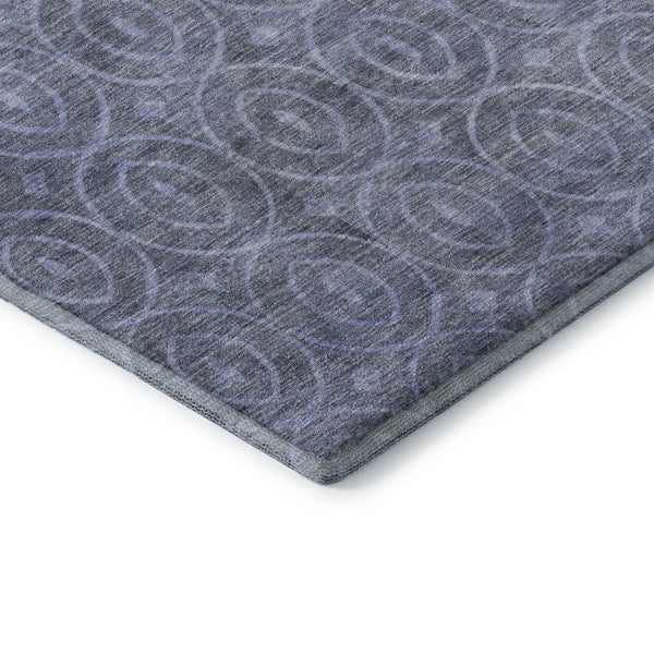HomeRoots 10' X 14' Denim Blue & Ivory Geometric Area Rug - Washable, UV-Protected, Perfect for High-Traffic Spaces! 691872