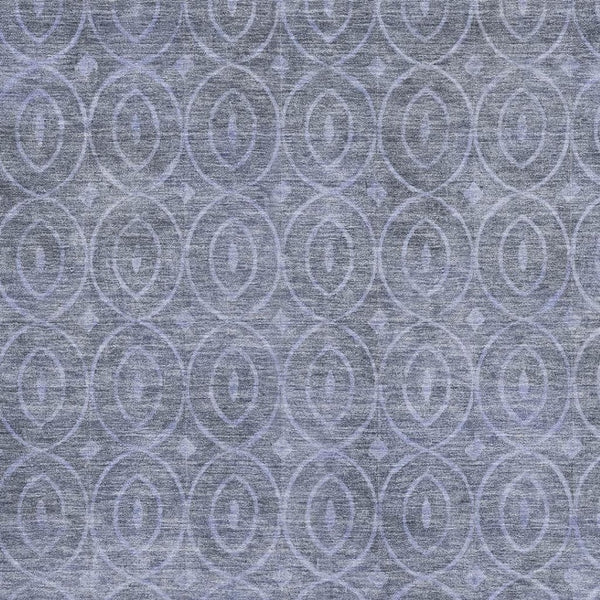 HomeRoots 10' X 14' Denim Blue & Ivory Geometric Area Rug - Washable, UV-Protected, Perfect for High-Traffic Spaces! 691872