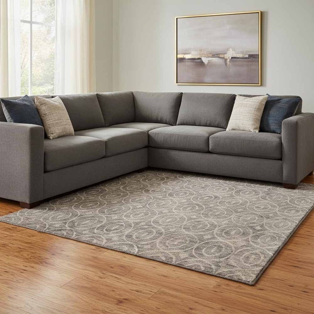 HomeRoots 8' Coffee and Beige Geometric Area Rug - UV Protected, Washable, Durable, Ideal for High-Traffic Spaces 691876